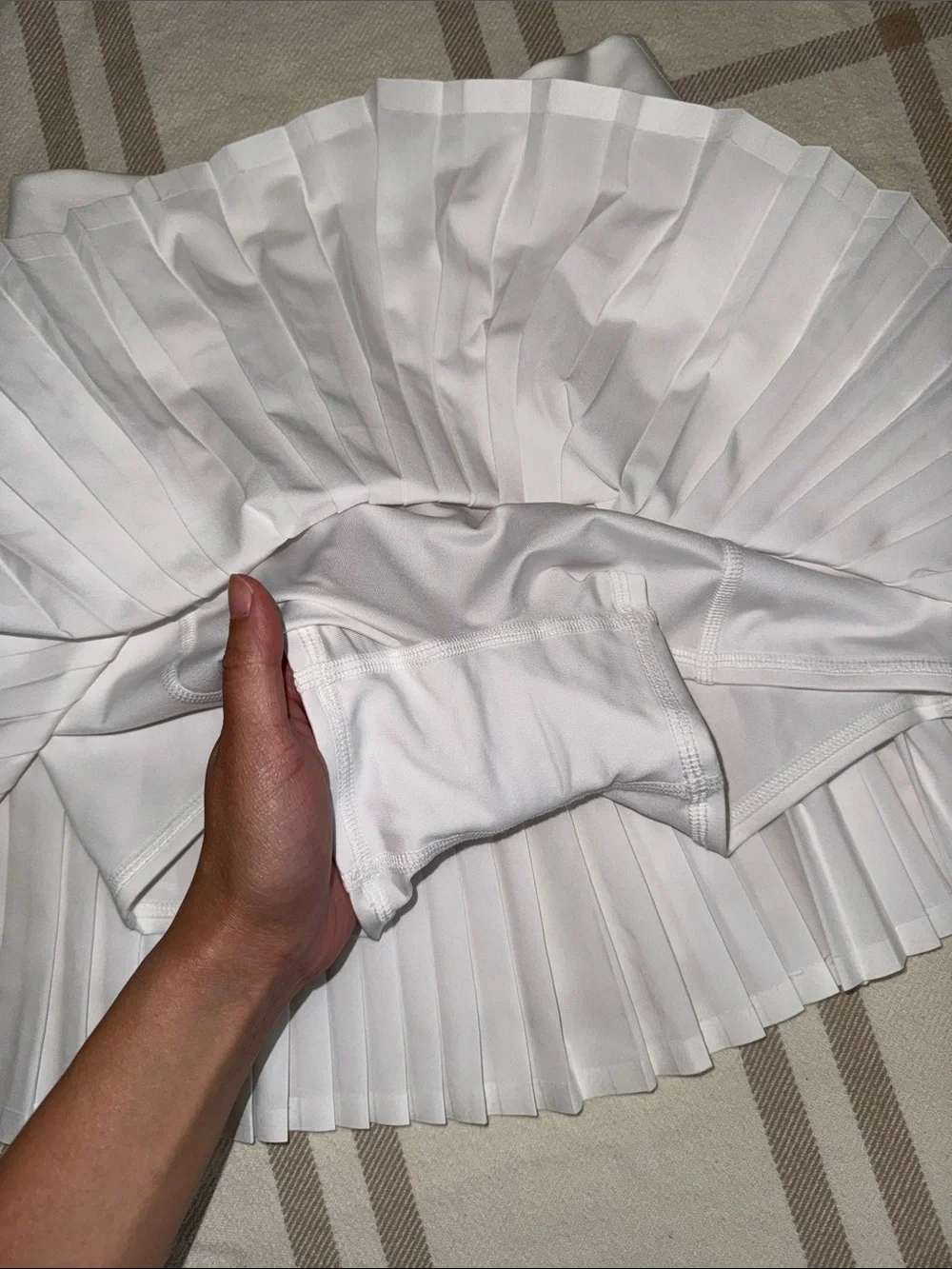 ALO Classic White Pleated Tennis Skirt